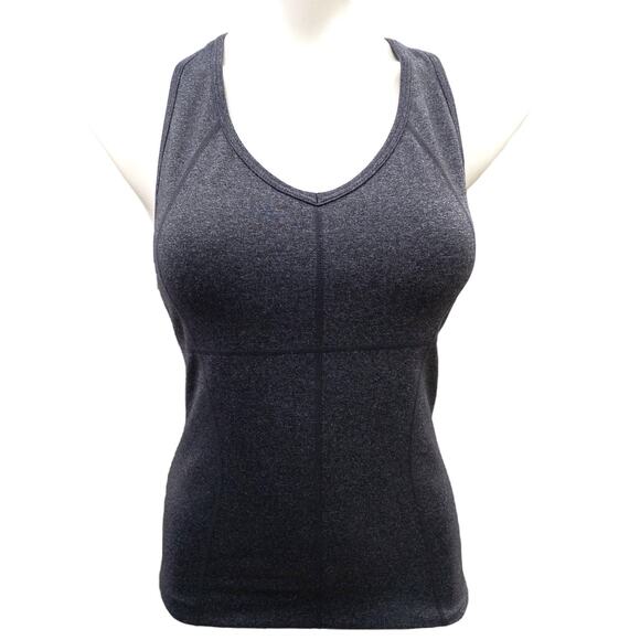 Athleta Equator Racerback Tank Top Heather Gray Shelf Bra  Women's Small - Picture 2 of 6